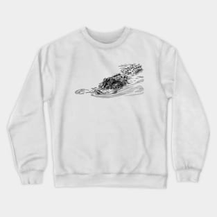 Crocodile Ink Drawing Crewneck Sweatshirt